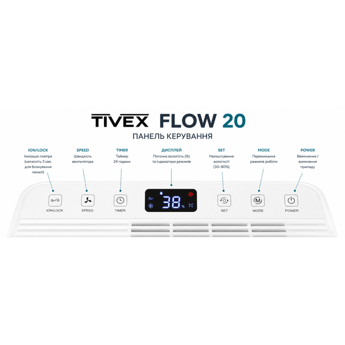 Tivex Flow 20 – осушитель воздуха с ионизатором и управлением Wi-Fi, фото 6